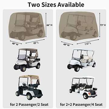 Easy-Going 4 Passenger Golf Cart Cover Fit for EZGO, Club Car, Yamaha Golf Cart, Waterproof Golf Car...