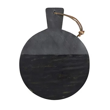 Stylish Round Marble Mango Wood Serving Board