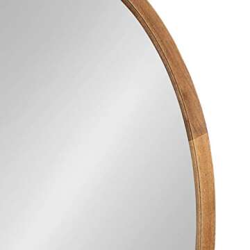 Kate and Laurel Hogan Farmhouse Oval Framed Wall Mirror, 24 x 36, Rustic Brown, Decorative Bulletin Board for Wall