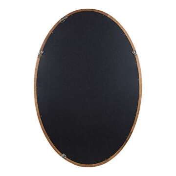Kate and Laurel Hogan Farmhouse Oval Framed Wall Mirror, 24 x 36, Rustic Brown, Decorative Bulletin Board for Wall