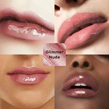 Revolution Shimmer Bomb Lip Gloss, Lip Tint Infused With Vitamin E, Shimmery Finish, Comes In 6 Colors, Glimmer