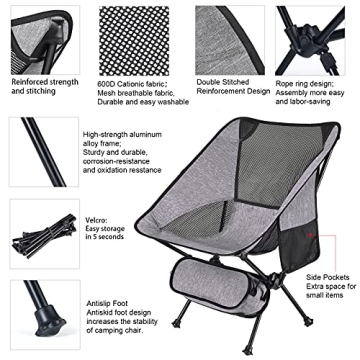 Banzk Portable Folding Chair for Camping and Hiking