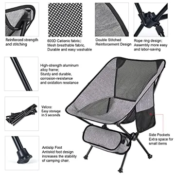 Banzk Portable Folding Chair for Camping and Hiking