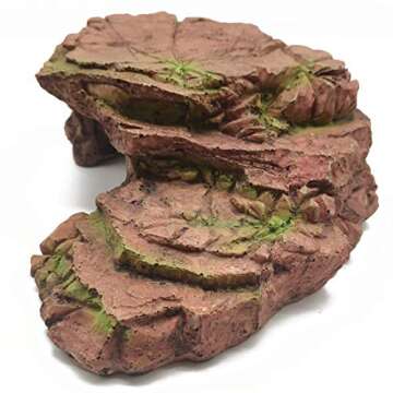 TIHOOD Turtle Platform Rectangular Aquarium Fish Tank Adjustable Turtle Basking Platform Reptile Resting Terrace Tortoise Climbing Platform