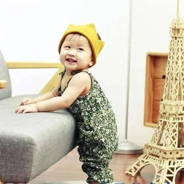 June Bloomy Baby First Birthday Party Knitted Hat 1st Crown Headband Beanie Warm Cap (Yellow)