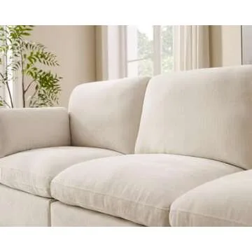 VANOMi 121"" Modular Sectional Sofa, Reversible U Shaped Couch, Convertible Sectional Sofa Couch, 6 Seat Sectional Couches with Chaise for Living Room, Chenille, Beige