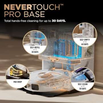 Shark Robot Vacuum & Mop Combo, PowerDetect NeverTouch Pro, Self-Emptying, Self-Refill with Self-Clean Pad Wash & Dry, 60-Day Debris Capacity, 30-Day Refill Tank, 5 PowerDetect Technologies, AV2800ZE