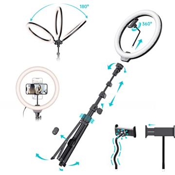 Fugetek 12" Selfie Ring Light with 68" Tripod Stand