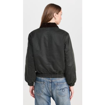 Stylish Women's Bomber Jacket with Corduroy Collar