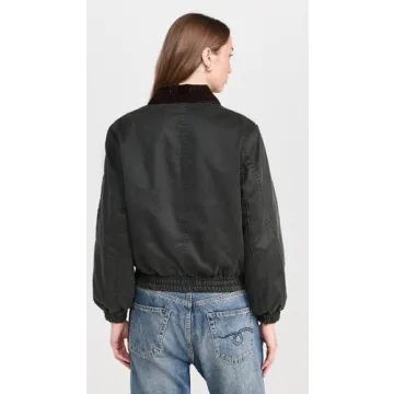 Stylish Women's Bomber Jacket with Corduroy Collar