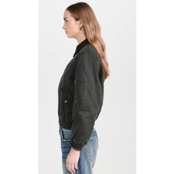 Stylish Women's Bomber Jacket with Corduroy Collar