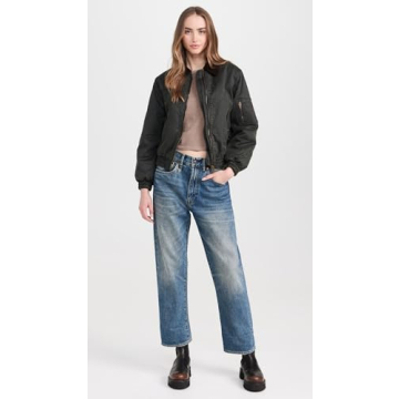 Stylish Women's Bomber Jacket with Corduroy Collar