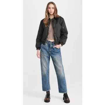 Stylish Women's Bomber Jacket with Corduroy Collar