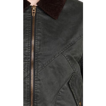 Stylish Women's Bomber Jacket with Corduroy Collar