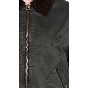 Stylish Women's Bomber Jacket with Corduroy Collar