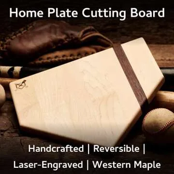 Baseball BBQ | 12'' Home Plate Cutting Board | Kitchen & BBQ Accessory for Baseball Fans Wood for Ch...