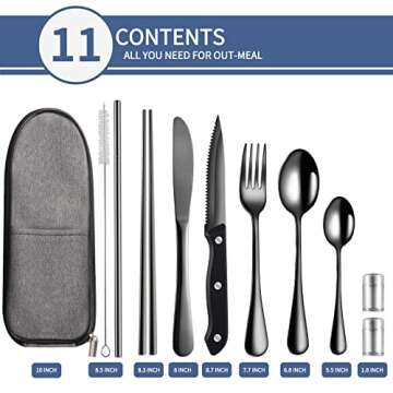 Logcow Travel Utensils Set - Stainless Steel Eco-Friendly Cutlery for On-The-Go