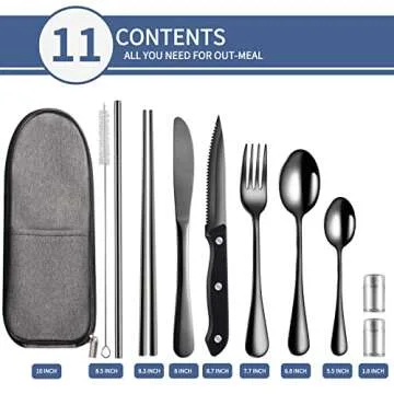 Logcow Travel Utensils Set - Stainless Steel Eco-Friendly Cutlery for On-The-Go