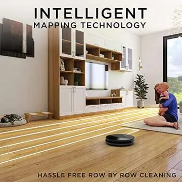 iHome AutoVac 2-in-1 Robot Vacuum and Mop Enabled with Mapping HomeMap Navigation,Ultra Strong Suction Power,HyperDrive Technology for Pet Hair,Hard Floor and Carpet,Alexa/Google and App Control,Eclipse Black,iHRV1