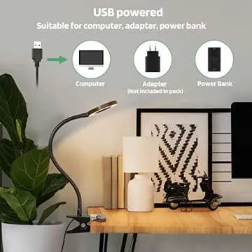 GLORIOUS-LITE LED Clip on Light, 36 LED Reading Light, 4 Modes Book Light, 360° Rotation Gooseneck Reading Lamp, Eye-Caring Clip on Lamp for Bed, Desk,Computer, Headboard, Dorm Room(Black)