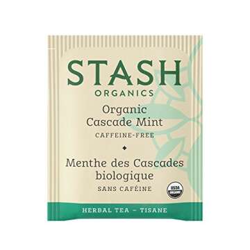 Stash Tea Organic Cascade Mint Herbal Tea, Box of 100 Tea Bags (Packaging May Vary)