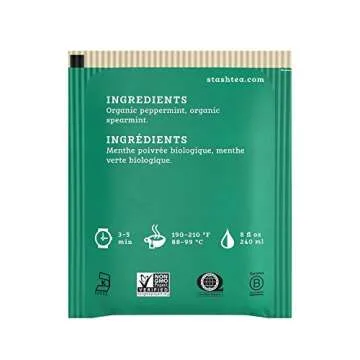 Stash Tea Organic Cascade Mint Herbal Tea, Box of 100 Tea Bags (Packaging May Vary)