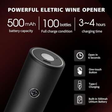 Ludkim Electric Wine Opener Gift Set with Aerator
