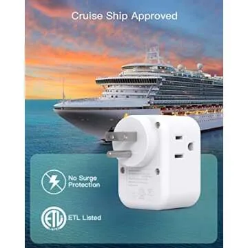 2-Pack Multi Plug Outlet Extender with USB for Travel