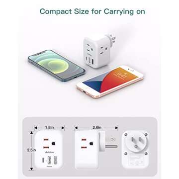 2-Pack Multi Plug Outlet Extender with USB, Addtam Electrical 3 Outlet Box Splitter with 3 USB Wall Charger(1 USB C), Power Stip No Surge Protector Cruise Essentials for Ship and Travel, ETL Listed