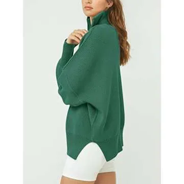 Stylish ANRABESS Oversized 1/4 Zip Sweater for Women