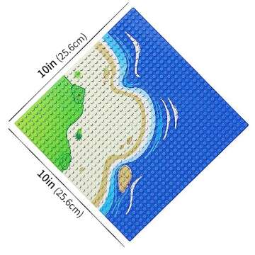 Feleph Classic Blue Baseplate for City Road Beach, Ocean Island Street Water Base Plate 10 x 10 Inch...