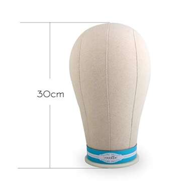 Canvas Block Head 25 Inch for Wig Making and Styling