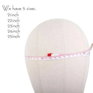 Canvas Block Head 25 Inch for Wig Making and Styling