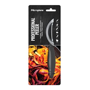 Microplane Stainless Steel Professional Swivel Peeler, Sharp Blade for Effortless Peeling of Hard Fruits and Vegetables, Kitchen Peeler for Home Cooks and Professional Chefs