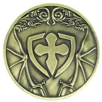 Paladin Roleplaying Dragon D2 Coin - Antique Gold Color