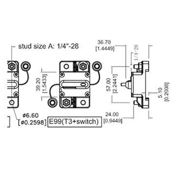 RKURCK 12V-48V DC 40 Amps Waterproof Circuit Breaker with Manual Reset for Marine Trolling Motors Boat ATV 40A