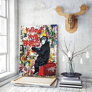 Banksy Monkey Wall Art Canvas - Inspirational Decor