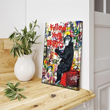 Banksy Monkey Wall Art Canvas - Inspirational Decor