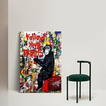 Banksy Monkey Wall Art Canvas - Inspirational Decor