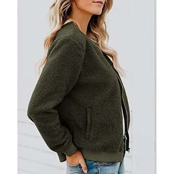 MIROL Women's Cozy Sherpa Fleece Jacket - Stylish and Warm