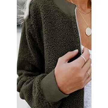 MIROL Women's Cozy Sherpa Fleece Jacket - Stylish and Warm