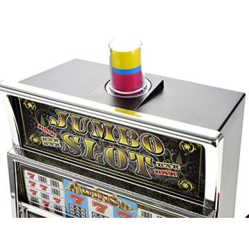 PowerTRC Jumbo Slot Machine Coin Bank | Casino Toy Slots Piggy Bank | Flashing Lights and Jackpot Sounds