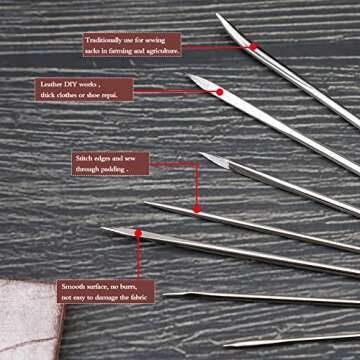 DUKOIPP Waxed Thread 218 Yards, Diameter 1mm,Leather Sewing Waxed Thread with Heavy Duty Needles, Professional Leather Thread for Leather Craft DIY, Leather Projects, Shoe Repairing(Dark Coffee)