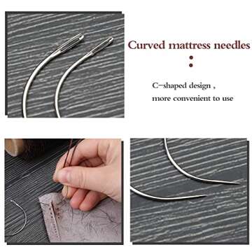 DUKOIPP Waxed Thread 218 Yards, Diameter 1mm,Leather Sewing Waxed Thread with Heavy Duty Needles, Professional Leather Thread for Leather Craft DIY, Leather Projects, Shoe Repairing(Dark Coffee)