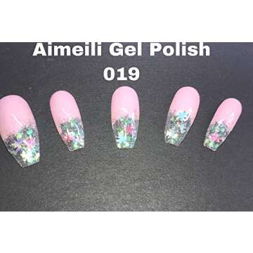 AIMEILI Soak Off U V LED Hema Free Pink Gel Nail Polish - Cake Pop (019) 10ml