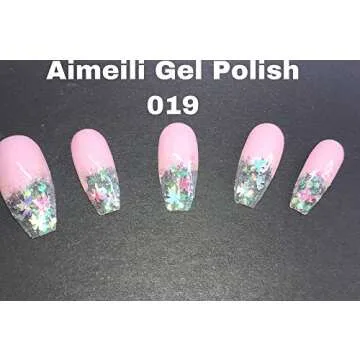 AIMEILI Soak Off U V LED Hema Free Pink Gel Nail Polish - Cake Pop (019) 10ml