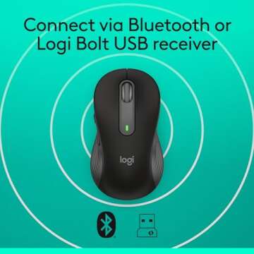 Logitech Signature M650 Wireless Mouse - For Small to Medium Sized Hands, 2-Year Battery, Silent Clicks, Customizable Side Buttons, Bluetooth, for PC/Mac/Multi-Device/Chromebook - Black