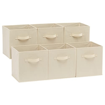 Amazon Basics Collapsible Fabric Storage Cubes Organizer 6-Pack
