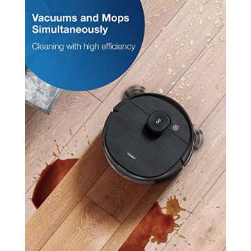 ECOVACS Deebot T8 AIVI Robot Vacuum Cleaner For Floors,Carpet, Vacumming and Mopping in One-Go, Laser Mapping, Smart AI Object Recognition, On-Demand Live Video, Custom Clean, 3+ Hours of Runtime