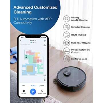 ECOVACS Deebot T8 AIVI Robot Vacuum Cleaner For Floors,Carpet, Vacumming and Mopping in One-Go, Laser Mapping, Smart AI Object Recognition, On-Demand Live Video, Custom Clean, 3+ Hours of Runtime